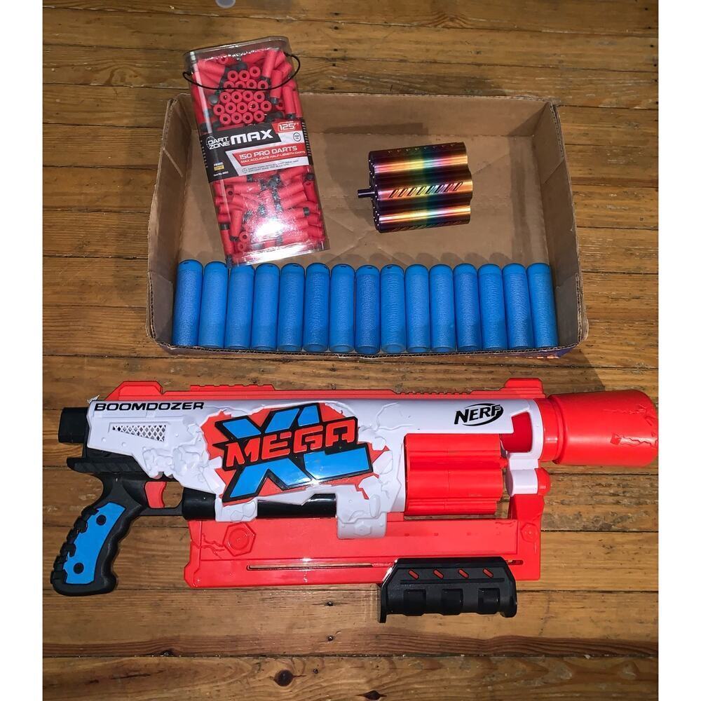 Nerf Boomdozer Mega XL Blaster plus 54x half dart conversion kit with darts New